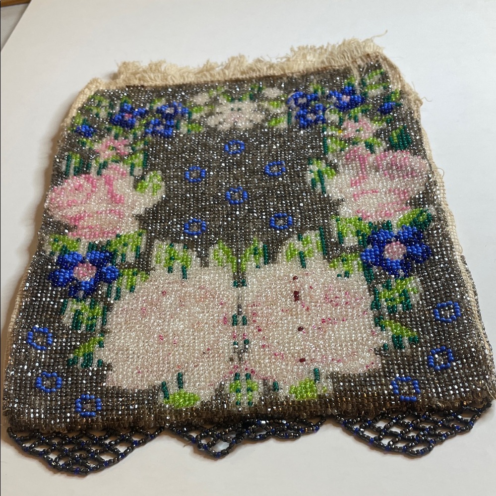 Antique Micro Beaded Purse Panel for Unfinished Purse
